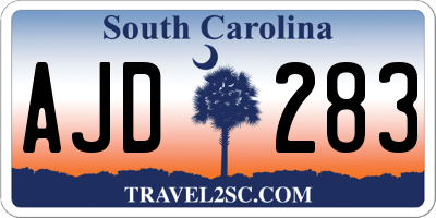 SC license plate AJD283