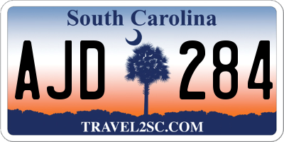 SC license plate AJD284