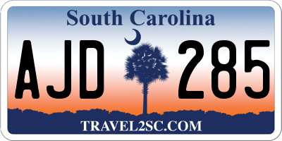 SC license plate AJD285