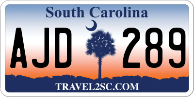 SC license plate AJD289