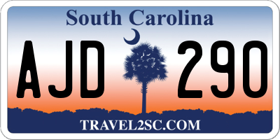 SC license plate AJD290