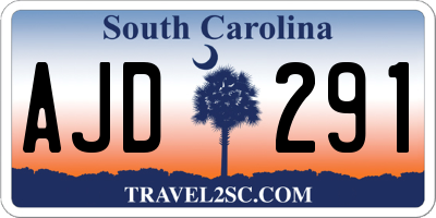 SC license plate AJD291