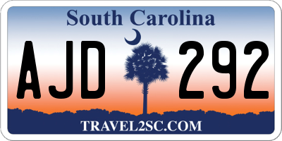 SC license plate AJD292