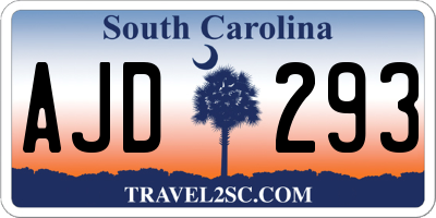 SC license plate AJD293