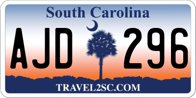 SC license plate AJD296