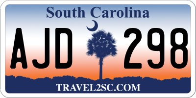 SC license plate AJD298