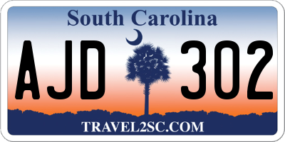 SC license plate AJD302