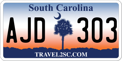SC license plate AJD303