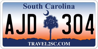SC license plate AJD304