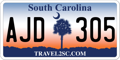 SC license plate AJD305