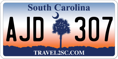 SC license plate AJD307