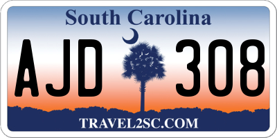SC license plate AJD308
