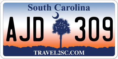 SC license plate AJD309