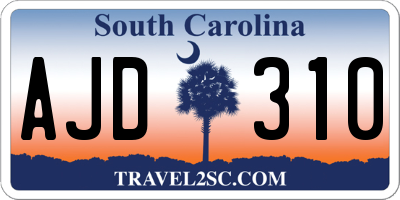 SC license plate AJD310