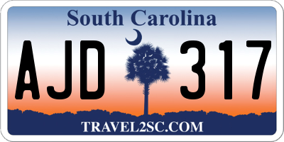 SC license plate AJD317