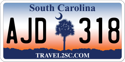 SC license plate AJD318