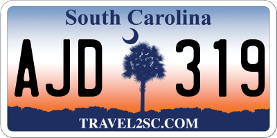 SC license plate AJD319
