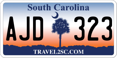 SC license plate AJD323