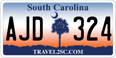 SC license plate AJD324