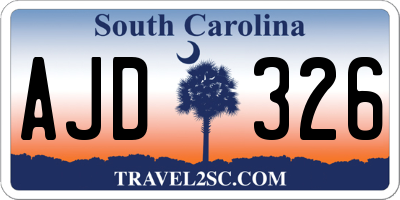 SC license plate AJD326