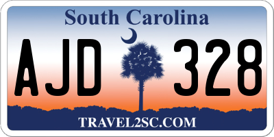 SC license plate AJD328