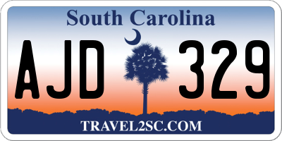 SC license plate AJD329