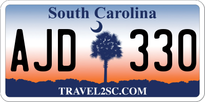 SC license plate AJD330