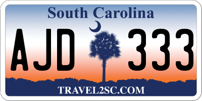 SC license plate AJD333