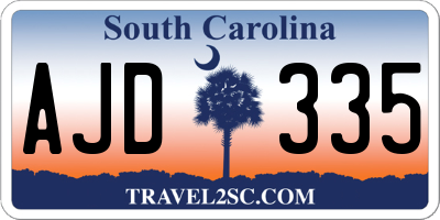 SC license plate AJD335