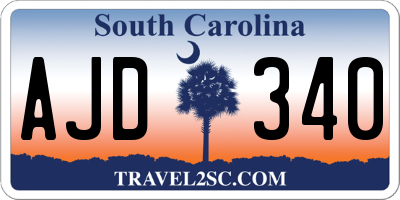 SC license plate AJD340