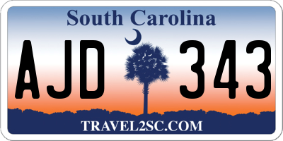 SC license plate AJD343