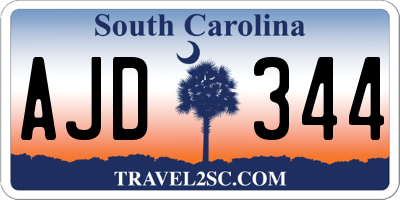 SC license plate AJD344