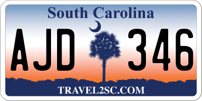 SC license plate AJD346