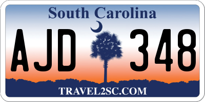 SC license plate AJD348