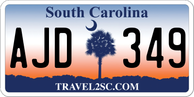 SC license plate AJD349