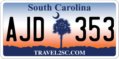 SC license plate AJD353