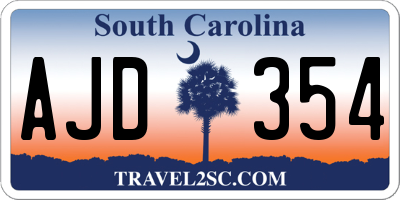 SC license plate AJD354