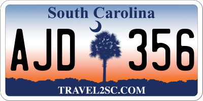 SC license plate AJD356