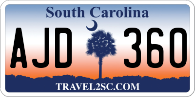 SC license plate AJD360