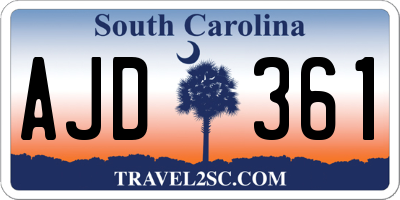 SC license plate AJD361