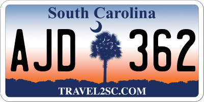 SC license plate AJD362