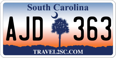 SC license plate AJD363