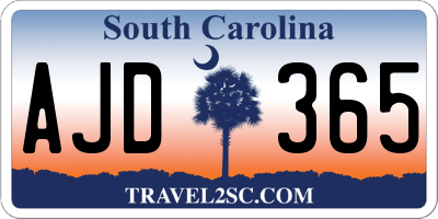 SC license plate AJD365