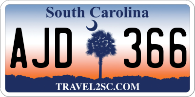 SC license plate AJD366