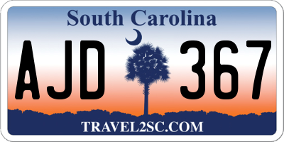SC license plate AJD367