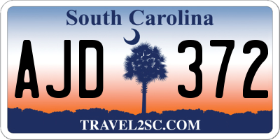 SC license plate AJD372