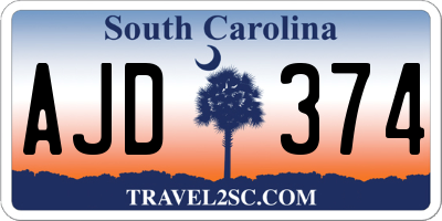 SC license plate AJD374