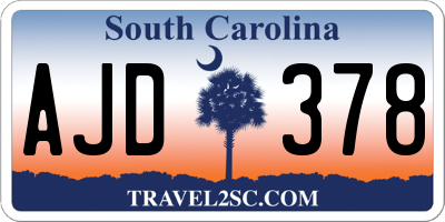 SC license plate AJD378
