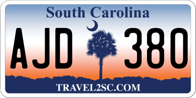 SC license plate AJD380