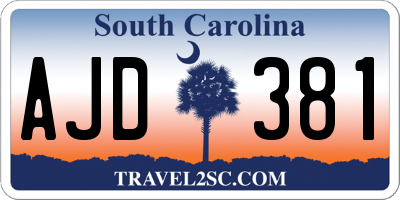 SC license plate AJD381